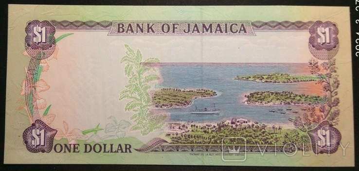 Ямайка 1 долар 1990 P-68Аd, фото №3