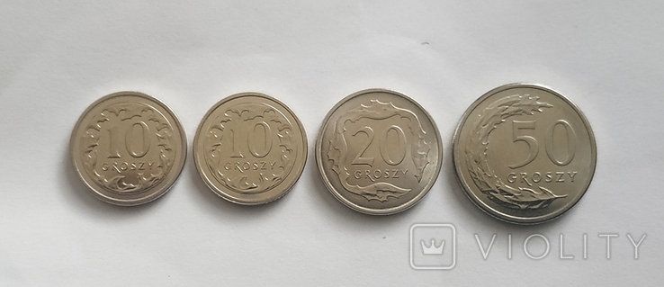 Польща набір 10,20,50 грош грошей 2022, 10 грош 2021 Польша набор, фото №2
