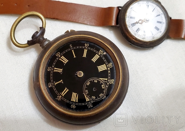 Кишенькові годинники та наручні годинники Salter у чорних футлярах часів Першої світової війни, фото №3