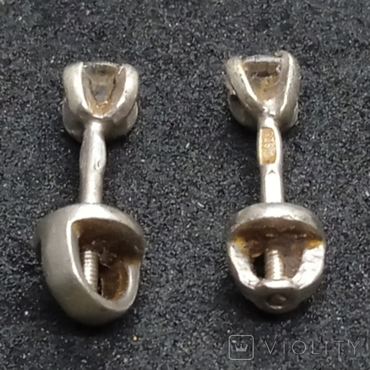 Сережки Пусети зі срібла 925 проби, вага 1,05 грама., фото №3