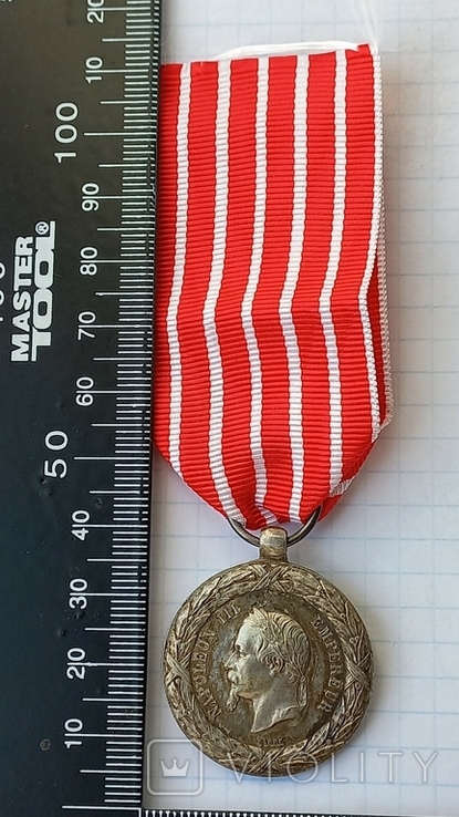 Медаль Итальянской Кампании 1859 года, серебро, ~15 грамм, Франция, фото №2