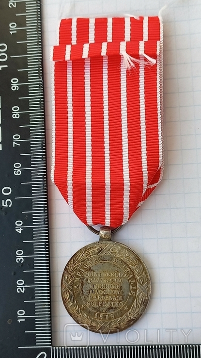 Медаль Итальянской Кампании 1859 года, серебро, ~15 грамм, Франция, фото №7