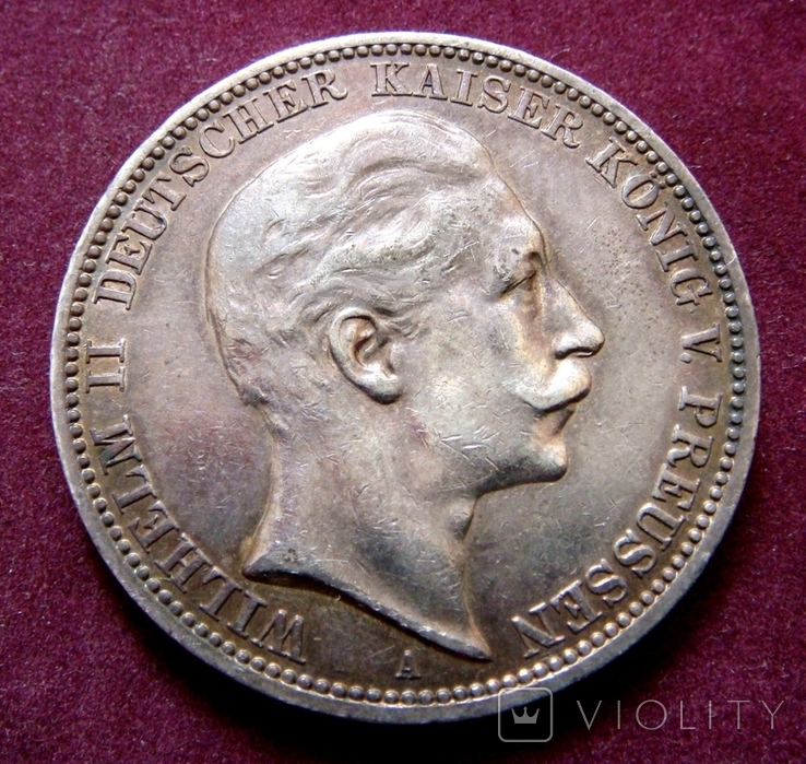 3 марки 1910р. Вiльгельм II. Прусiя, фото №2