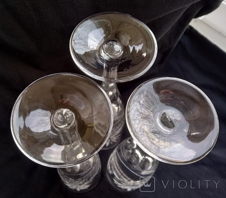 Большие бокалы для шампанского 3 шт. хрусталь из ссср., фото №7