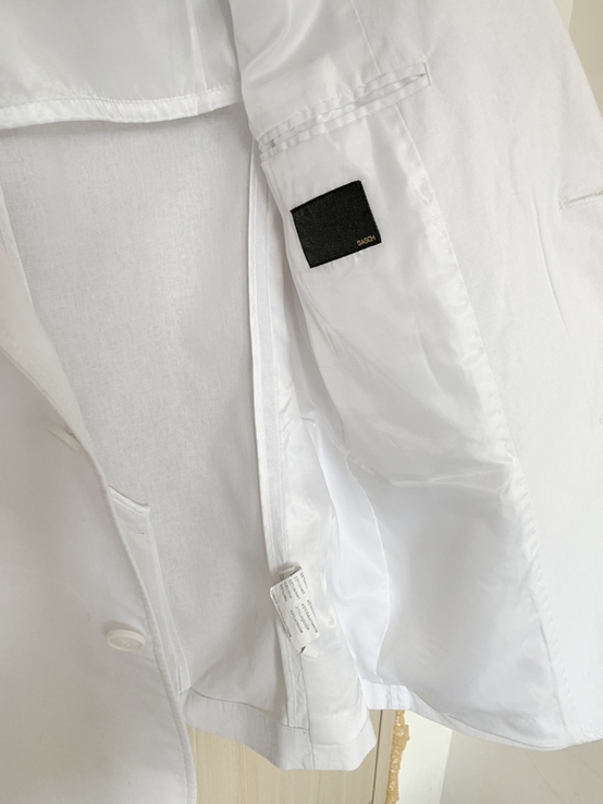 Чоловічий літній білий бавовняний піджак SASCH, розмір L. майже новий, фото №6