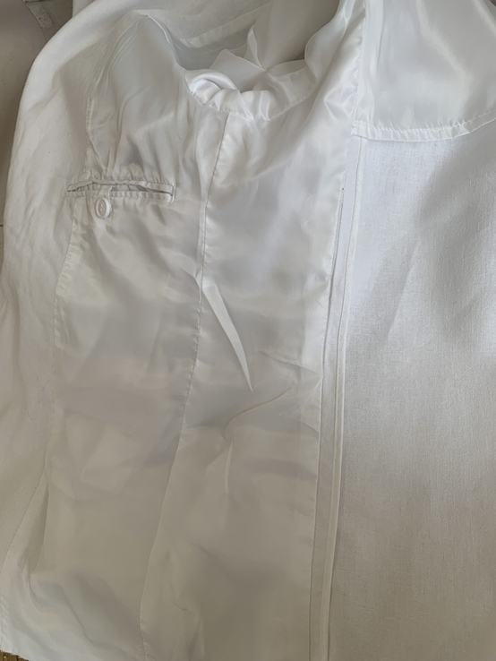 Чоловічий літній білий бавовняний піджак SASCH, розмір L. майже новий, фото №10