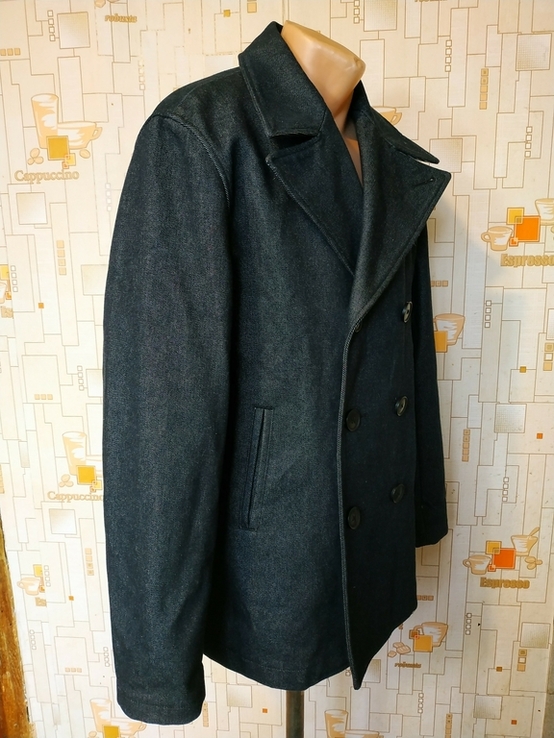 Двобортне вкорочене чоловіче джинсове пальто. Тренч. CROCKER Швеція p-p L, фото №3