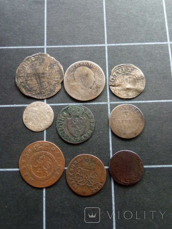 9 срібних та мідних монет старої Німеччини, фото №2