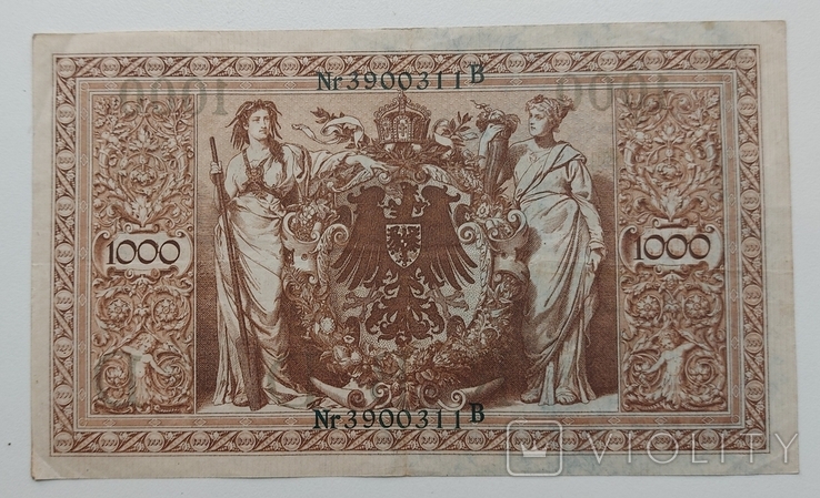 Німеччина 1000 марок 1910 р. зелена печатка, фото №3