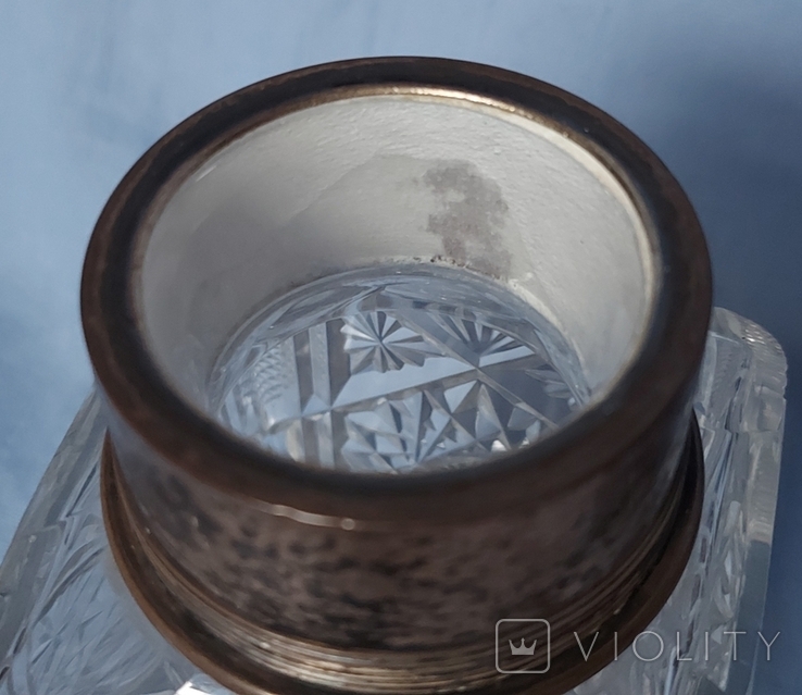 Чайница резной хрусталь серебро, фото №9