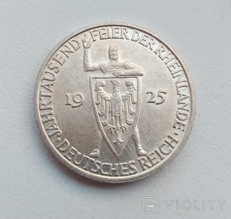 Німеччина 3 марки 1925 р. Рейнланд, фото №3