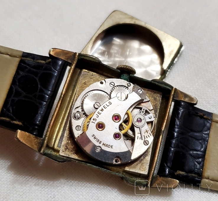 Позолочений годинник Technos 15 коштовностей швейцарського механізму, фото №7