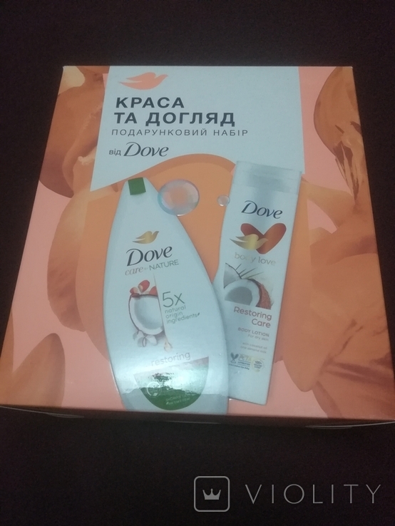 Крем-гель для душа и лосьон для тела Dove с кокосиком, фото №4