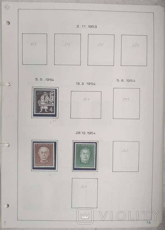 Предварительно напечатанный альбом марок ФРГ 1949-1964., фото №10