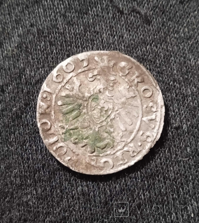 Коронний грош 1607 рік, фото №4