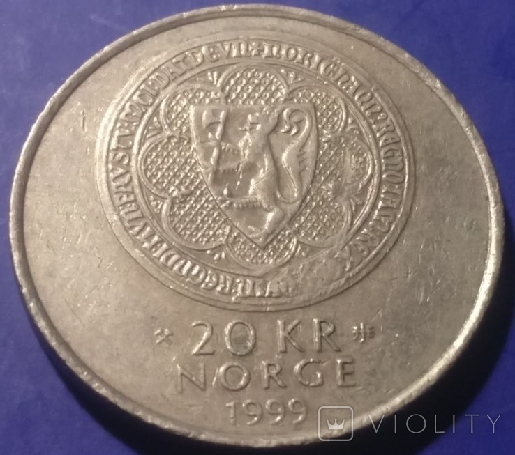 Норвегія 20 крон 1993, фото №2