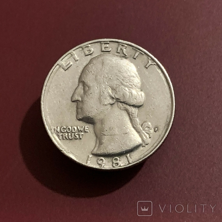 25 центів США, 1/4 долара, 1981, "P" - Філадельфія, фото №2