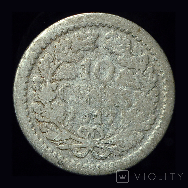 Нидерланды 10 центов 1937 серебро, фото №3