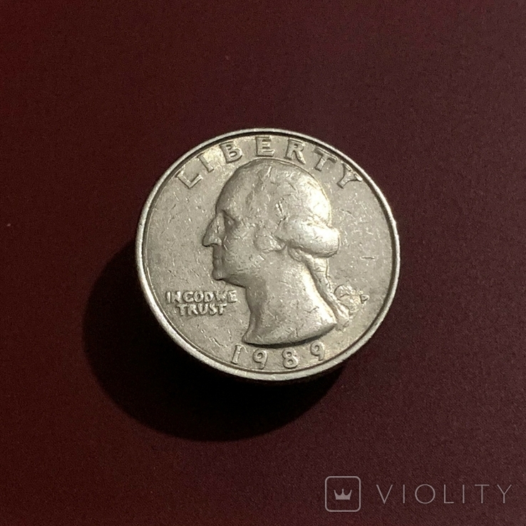 25 центів США, 1/4 долара, 1989, "P" - Філадельфія, фото №2