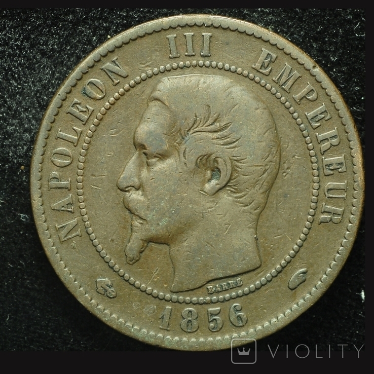 Франция 10 сантим 1856, фото №3