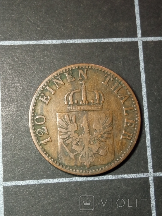 Німеччина 3 pfenninge 1865 A, фото №3
