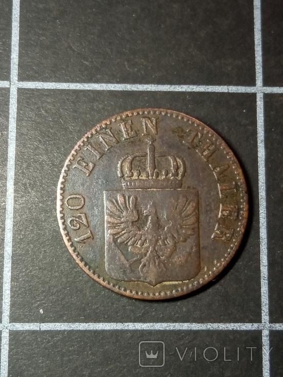 Німеччина 3 pfenninge 1856 А, фото №3