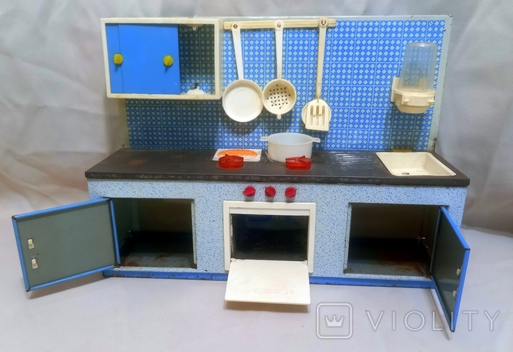Лялькова кухня з набором посуду СРСР Метал, фото №2