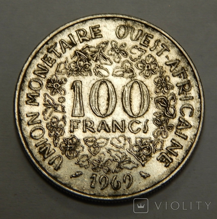 100 франков, 1969 г Французская Африка, фото №2