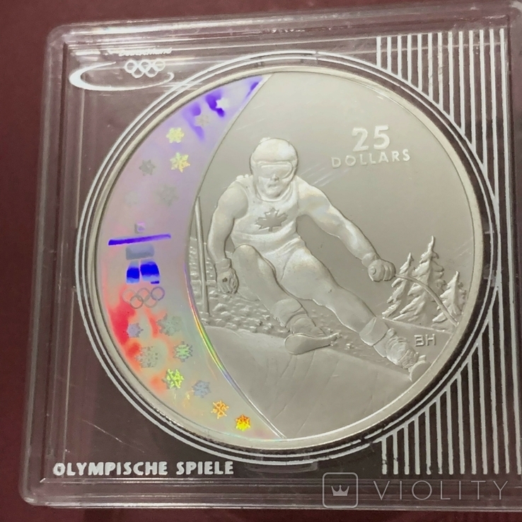 Канада 25 доларів, 2007 XXI Олімпійські ігри, Ванкувер 2010 - Гірські лиж, Proof 45.000, фото №8