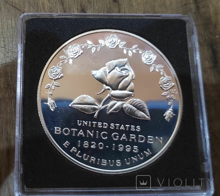 США 1 доллар 1997 г. 175 лет Ботаническому саду Серебро, фото №2