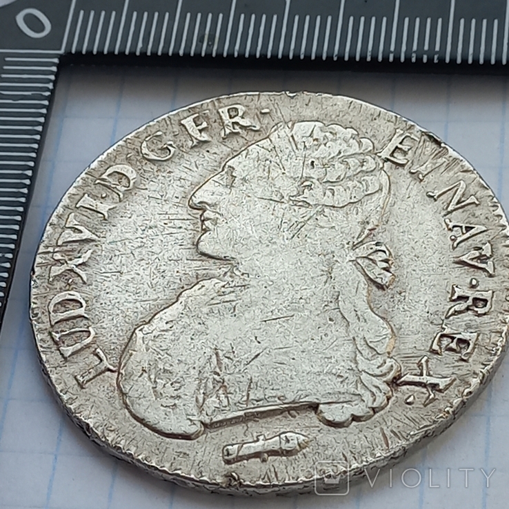 1 экю, Франция, 1785 год, Q, король Людовик XVI, серебро 0.917, 28.57 грамма, фото №3