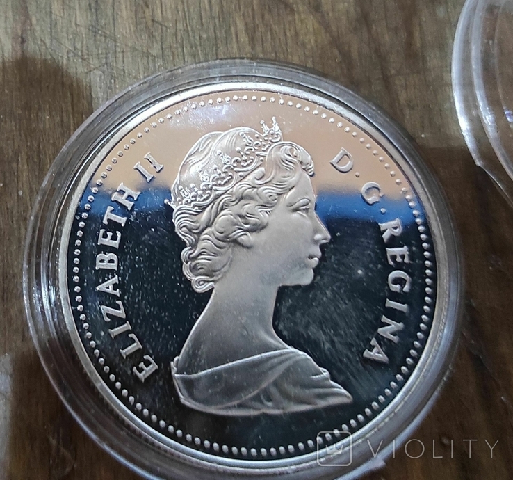 Канада 1 доллар 1981г. Серебро. Трансконтинентальная железная дорога, фото №3