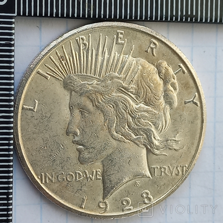 1 доллар, США, 1923 год, Peace Dollar, S, серебро 0.900, 26.82 грамма, фото №3