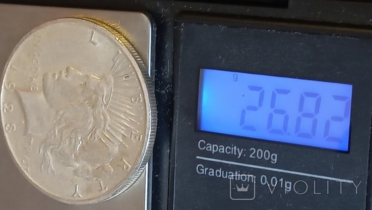 1 доллар, США, 1923 год, Peace Dollar, S, серебро 0.900, 26.82 грамма, фото №7