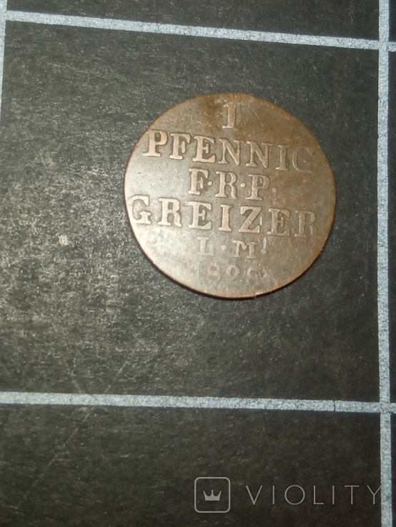 Рейсс-Грейц 1 pfennig frp greizer 1828, фото №2