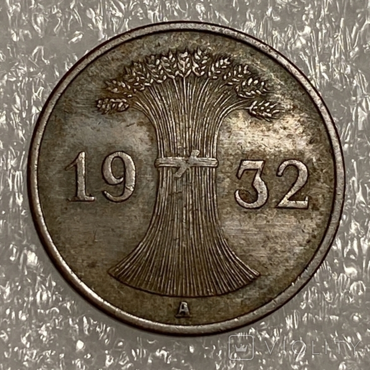 Германия 1 рейхспфенниг, 1932 год (О1), фото №3
