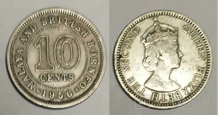 Malaya and British Borneo Малайа и Британское Борнео - 10 Cents 1956 - v