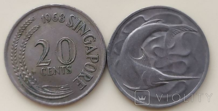 Сінгапур Сингапур - 20 центів 1968 - v
