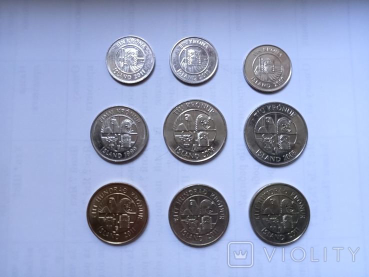 Монети Ісландії, різні., фото №3