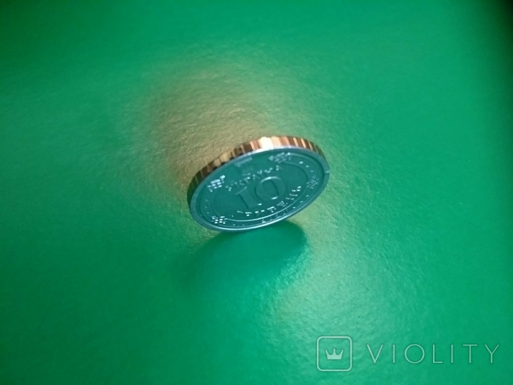 Монета 10 гривен 2020 года, разлом реверса., фото №7
