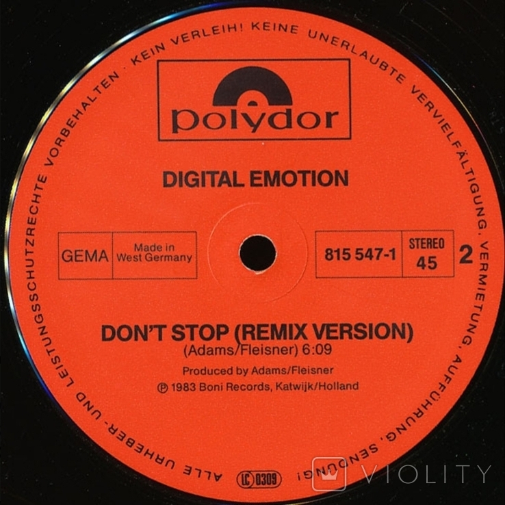 Цифрові емоції - Не зупиняйся - 1983. (ЄП). 12. Вінілові. Пластинка. Німеччина., фото №6