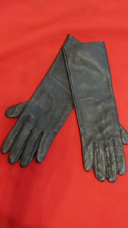 Удлиненные кожанные перчатки, фото №2