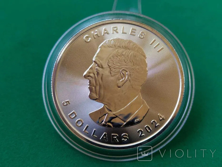 Канадский Кленовый Лист 2024. 5 Долларов. Серебро 999, фото №3