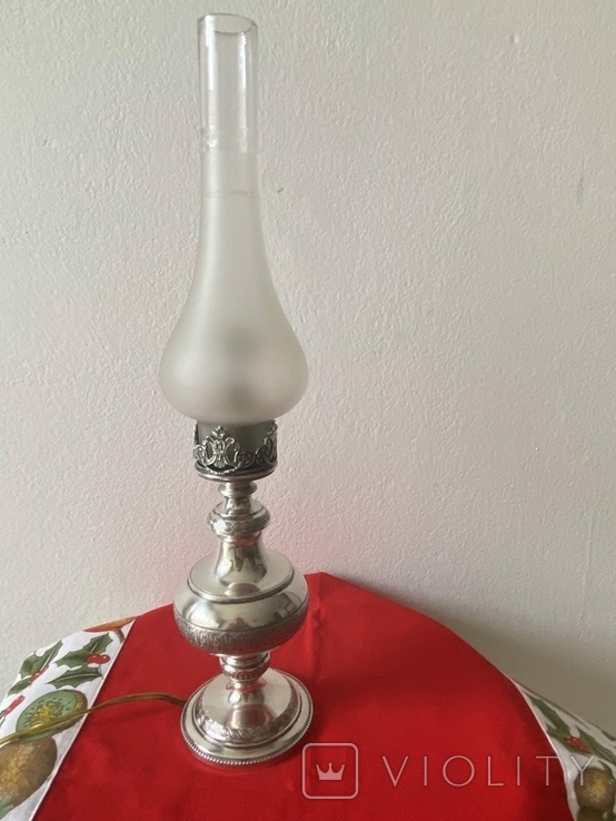 Настільна лампа- світильник срібна 800пр ., фото №2