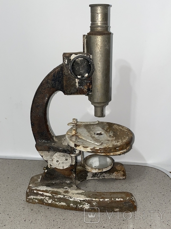 Старый , тяжелый микроскоп, фото №5