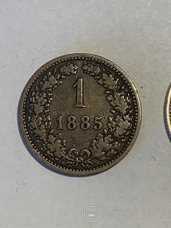 2 монеты Австро-Венгрии 1885г и 1893г, фото №3