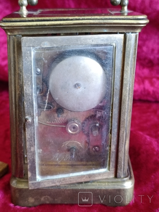 Каретные часы с будильником с футляром., фото №12
