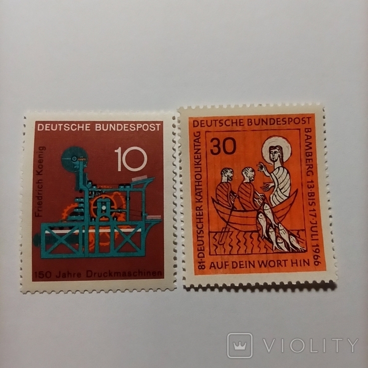  марка німеччина 1968 150 років друкарському верстату