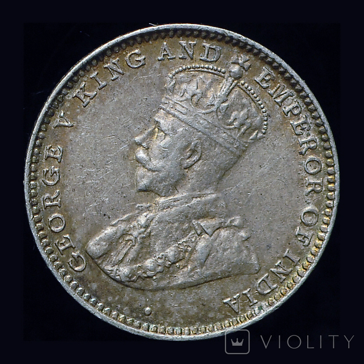 Британский Цейлон 10 центов 1914 аUnc серебро, фото №3