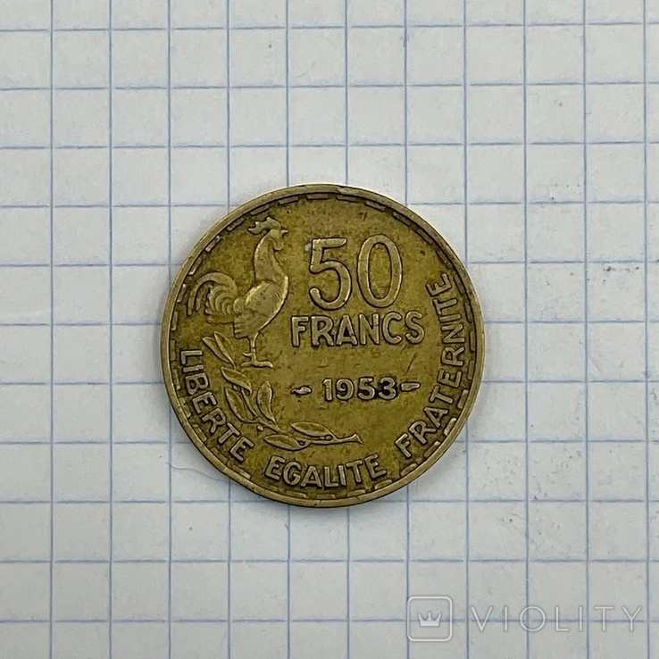 Франция 50 франков 1953 г, фото №3